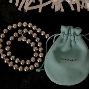 Tiffany Ball 18inch Necklace sterling silver 10mm with pouch.
